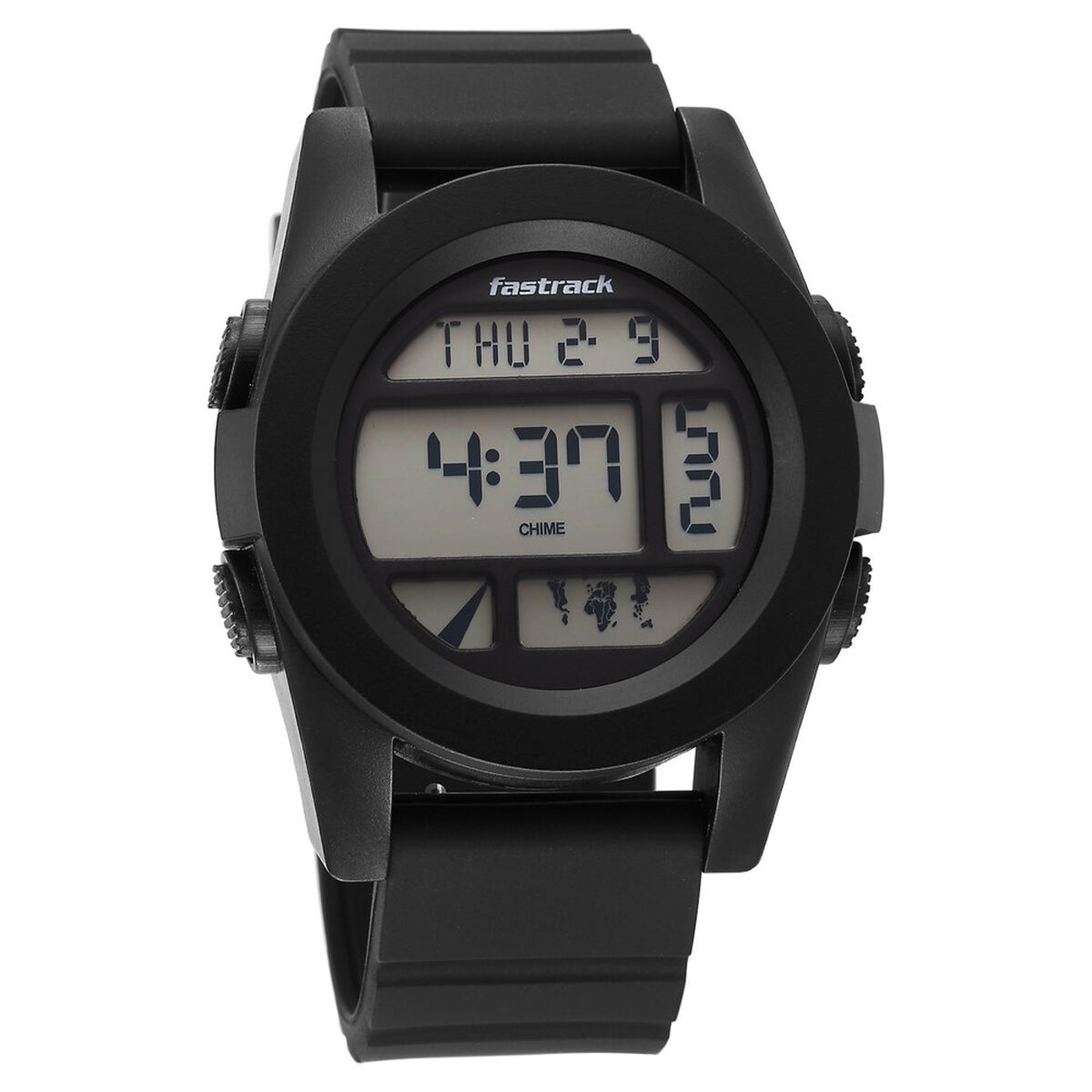 Fastrack StreetStyle Digital Black Dial Black Silicone Strap Watch For Guys 2