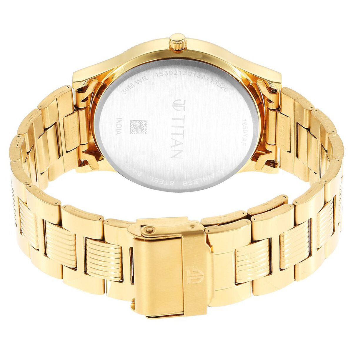 Titan Quartz Analog Champagne Dial Stainless Steel Strap Watch for Men 5