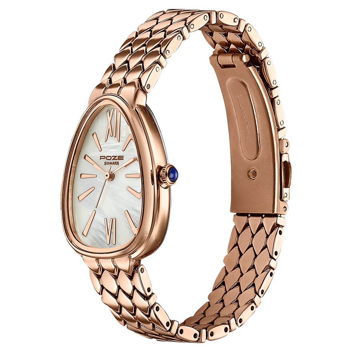 Sonata Poze Quartz Analog Mother of Pearl Dial Rose Gold Metal Strap Watch For Women 5
