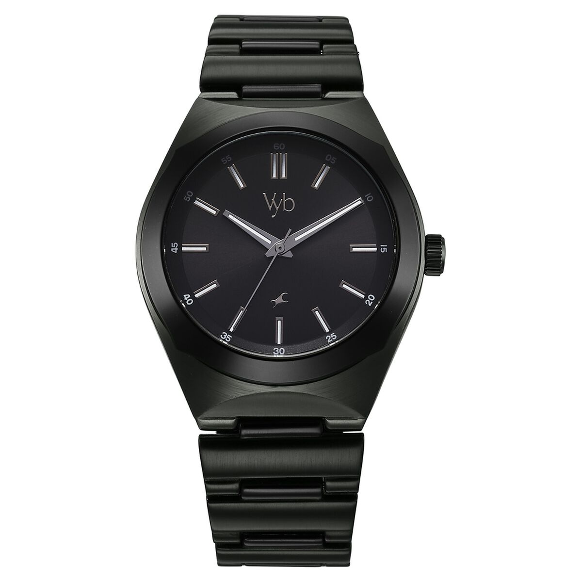 Vyb Arcane By Fastrack Quartz Analog Black Dial Metal Strap Watch For Guys 3