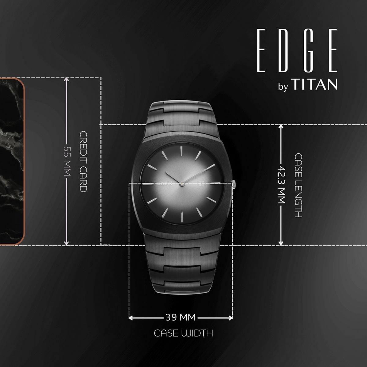 Titan Edge Fumage Quartz Analog Black Dial Black Ceramic Strap Watch For Men 4