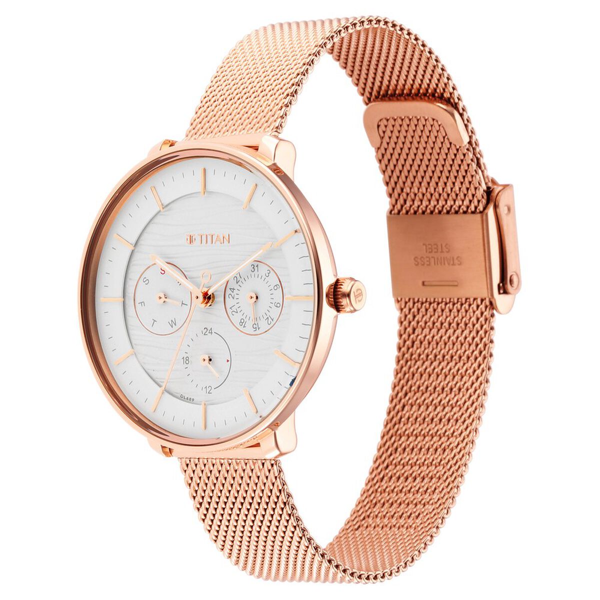 Titan Womens's Svelte Silver: Multi-Function Watch Metal Strap 3