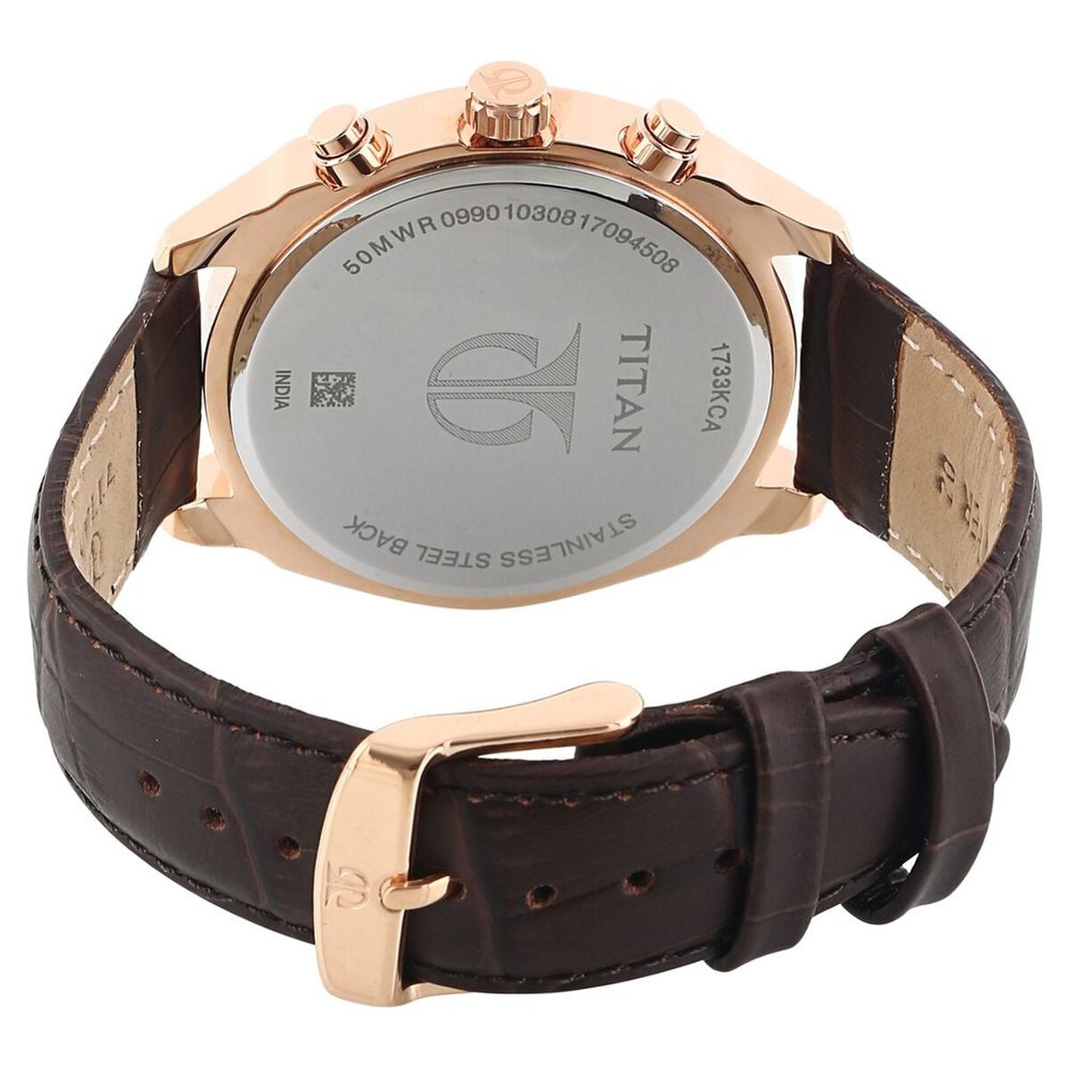 Titan Quartz Multifunction Black Dial Leather Strap Watch for Men 4