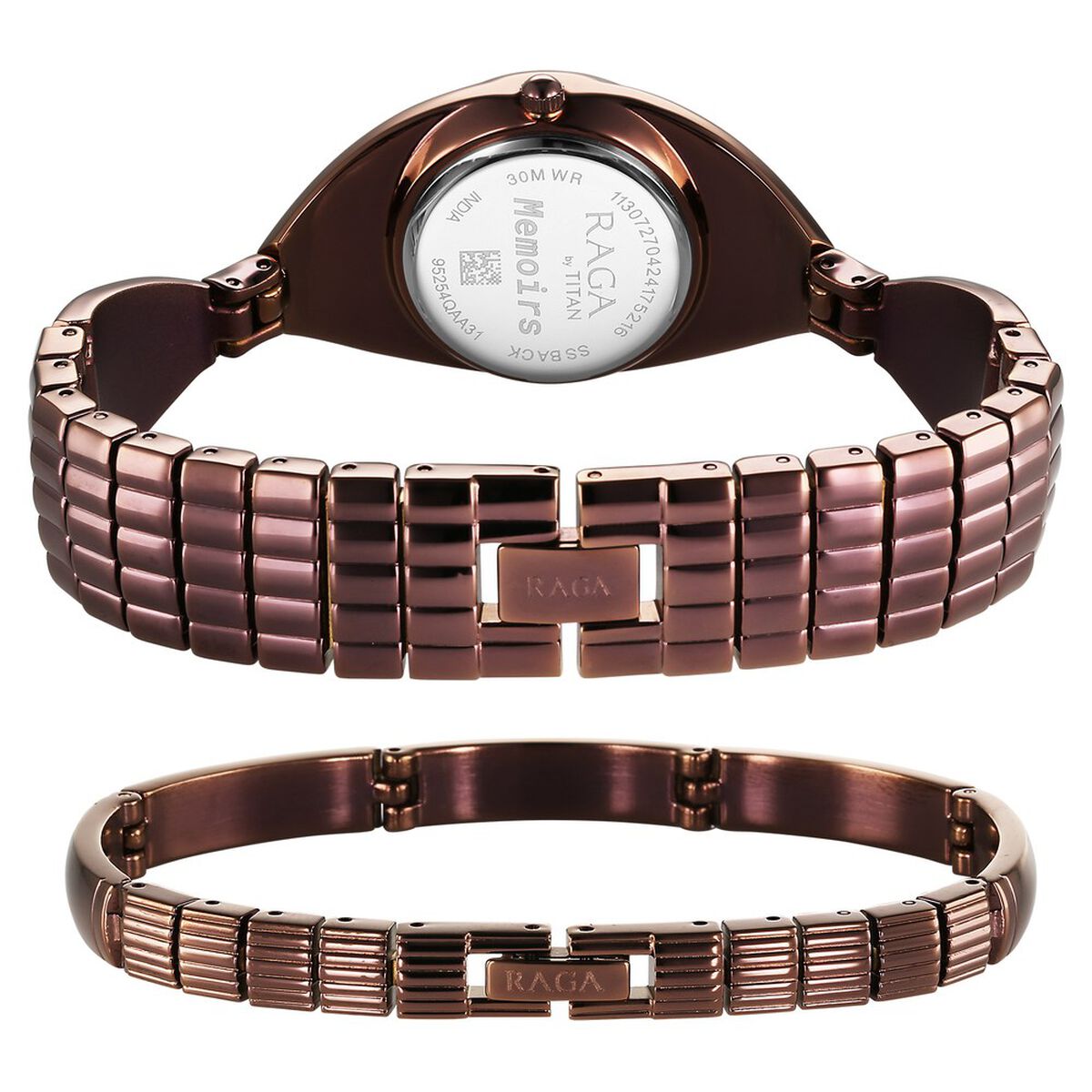 Titan Raga Memoirs Quartz Analog Mother Of Pearl Dial With Brown Metal Strap Watch For Women 5