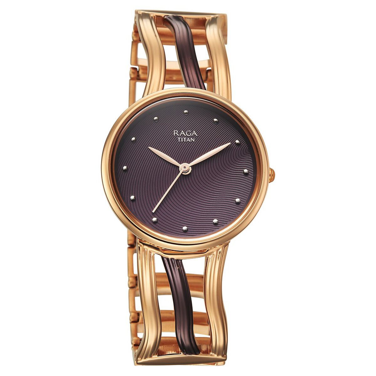Titan Raga Sierra Quartz Analog Brown Dial Two Toned Metal Strap Watch For Women 2