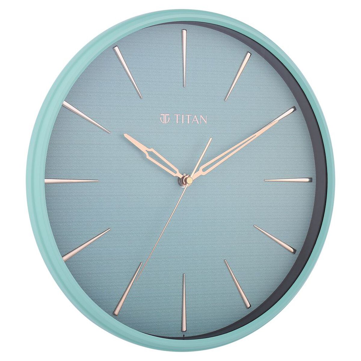 Titan Contemporary Peacock Green Wall Clock in a Matte Finish with a Textured Dial 32.5 x 32.5 cm (Medium) 3
