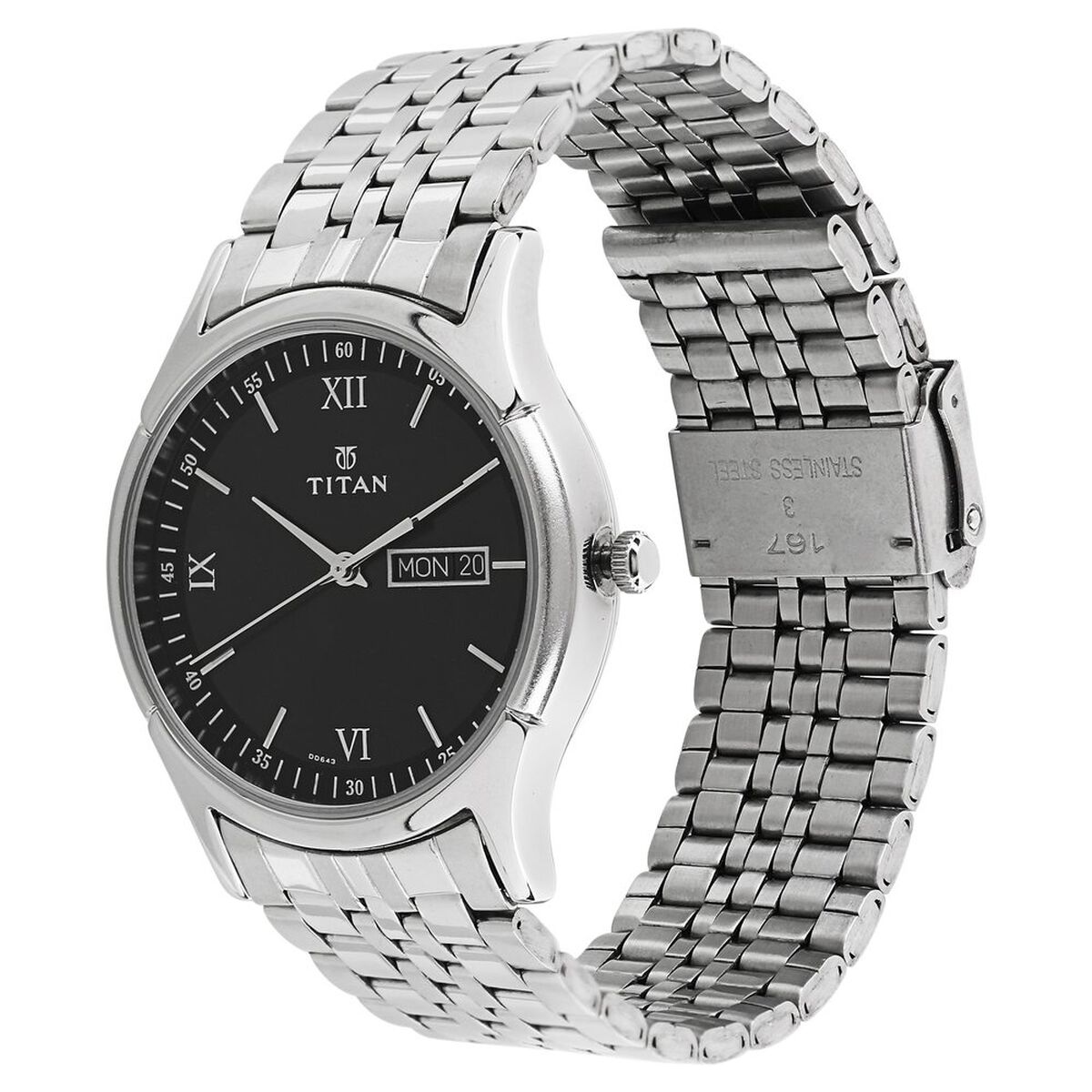Titan Karishma Black Dial Analog with Day and Date Stainless Steel Strap watch for Men 2
