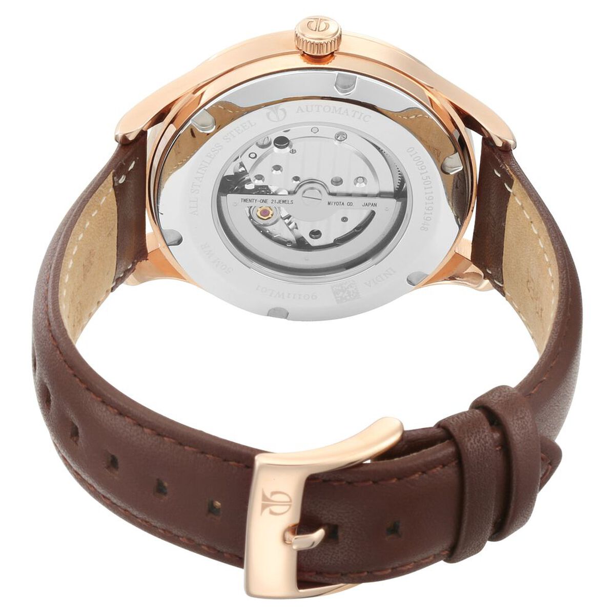 Titan Automatic Blue Dial Brown Leather Strap Watch for Men 5