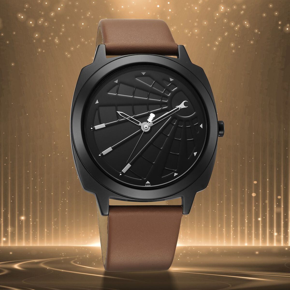 Fastrack Groove Quartz Analog Black Dial Guys Leather Watch 1