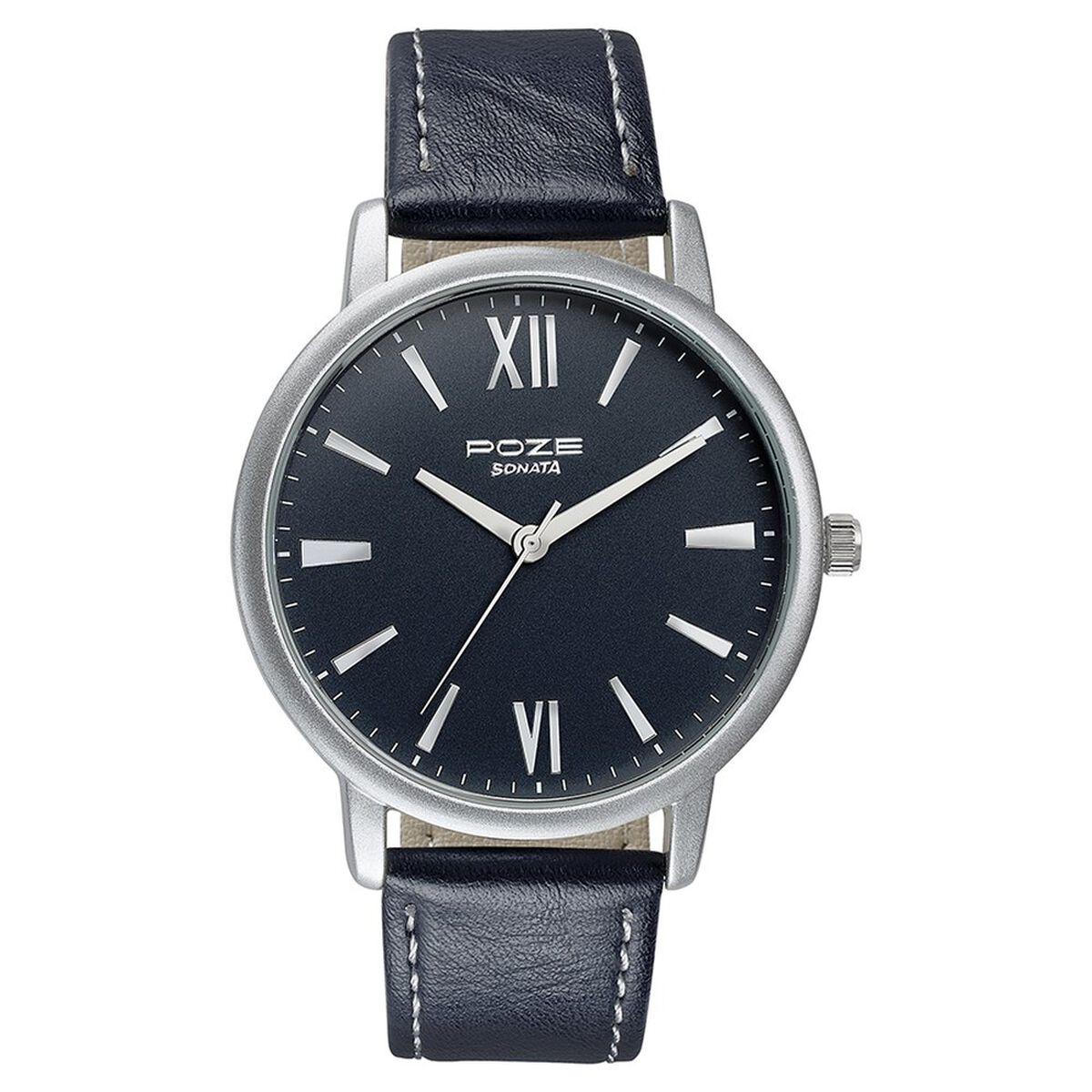 Sonata Poze Quartz Analog Black Dial Leather Strap Watch for Men 2