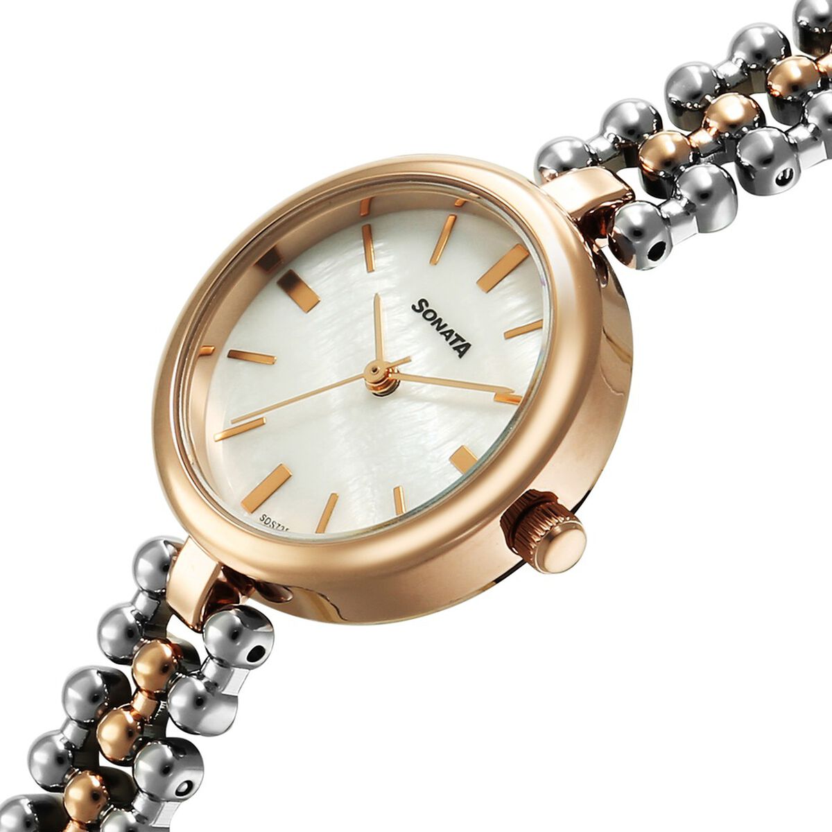 Sonata Festive Quartz Analog White Dial Metal Strap Watch For Women 3