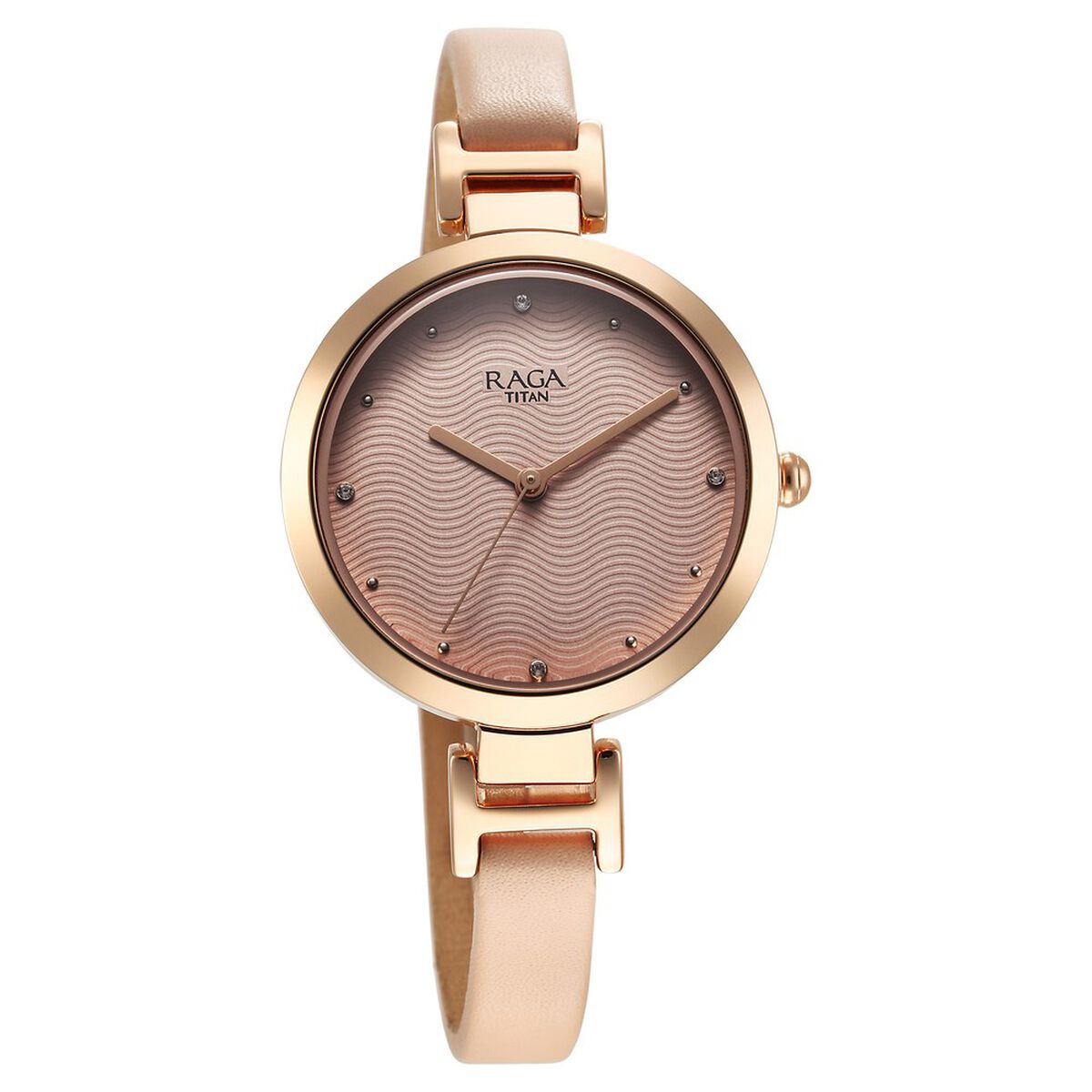 Titan Raga Memoirs Quartz Analog Pink Dial With Pink Color Leather Strap Watch For Women 2