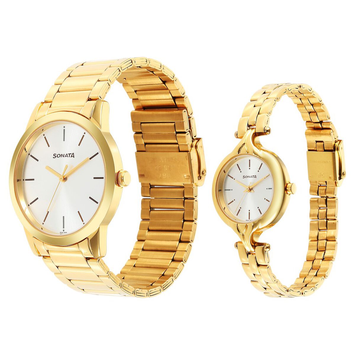 Sonata Quartz Analog Silver Dial Stainless Steel Strap Watch for Couple 2