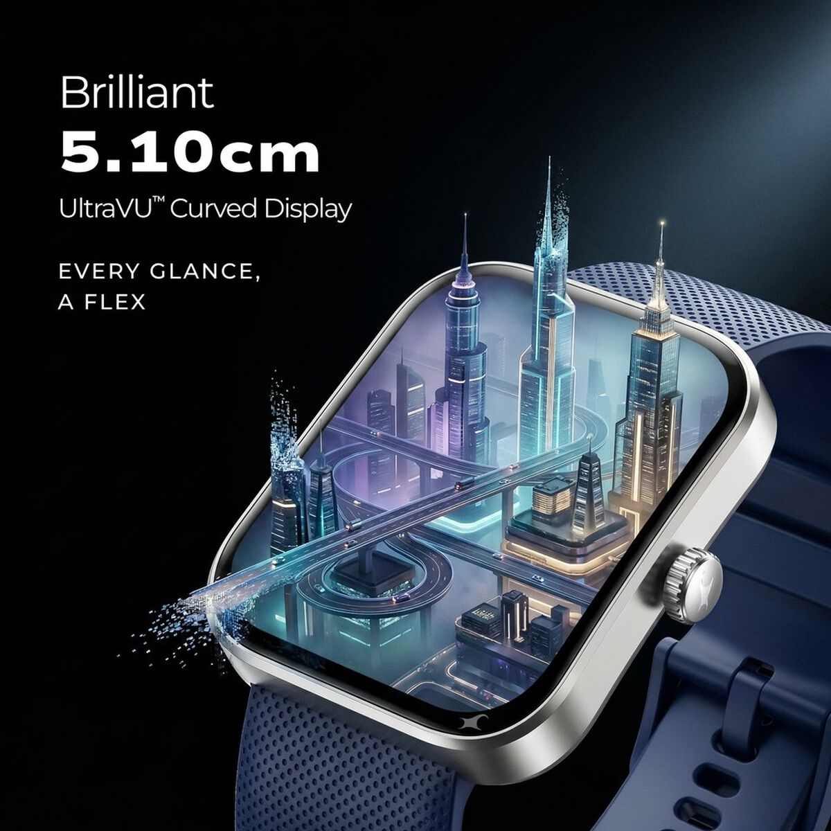 Fastrack Revoltt FS3 Smartwatch with 2.01" TFT Display,Push Button Interactions, HRM, SpO2, Sleep, Rotary Crown 2