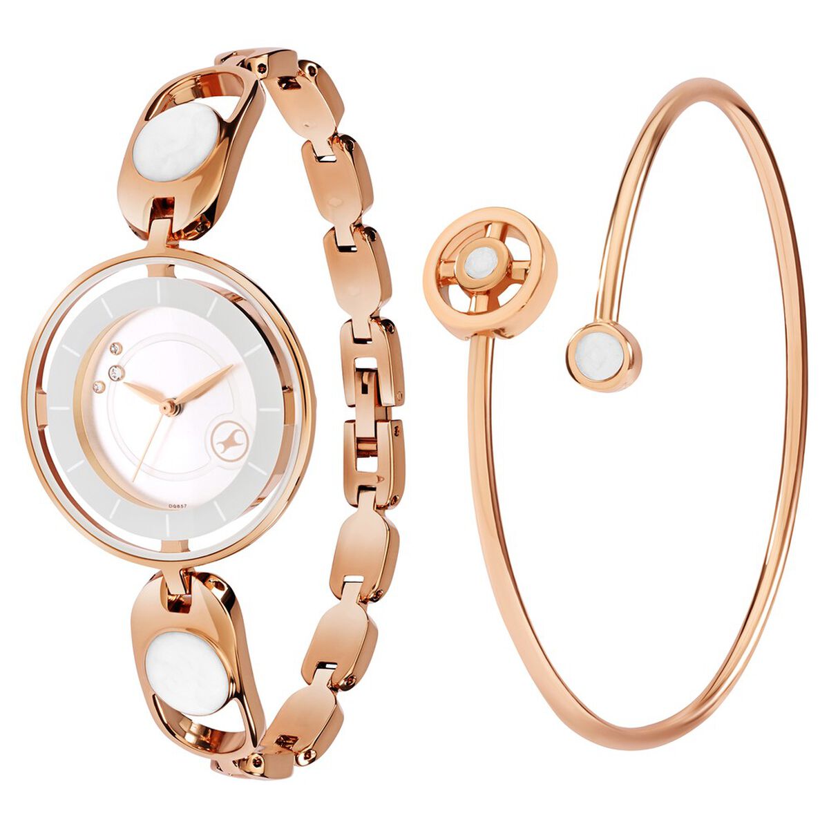 Fastrack Pulse Quartz Analog Silver Dial Metal Strap Watch For Girls 3