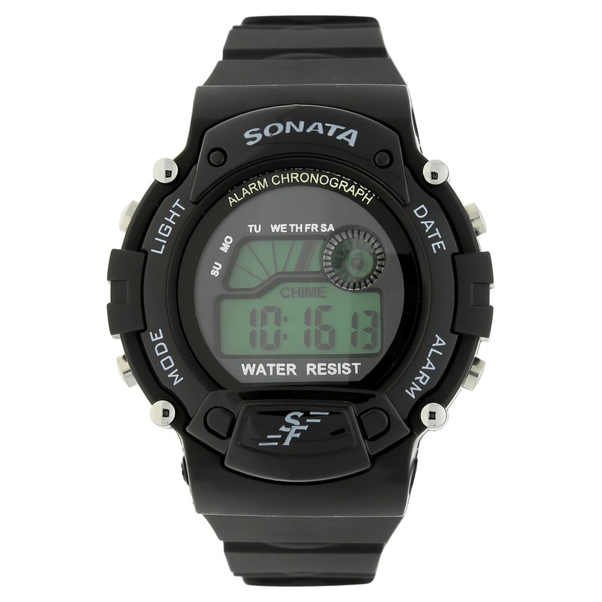 SF Digital Round Dial Plastic Strap Watch For Men 1