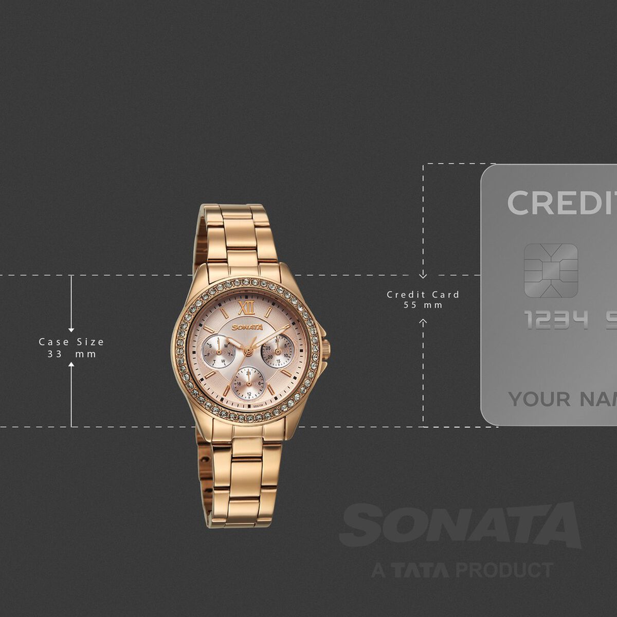 Sonata Festive Quartz Multifunction Pink Dial Metal Strap Watch For Women 4