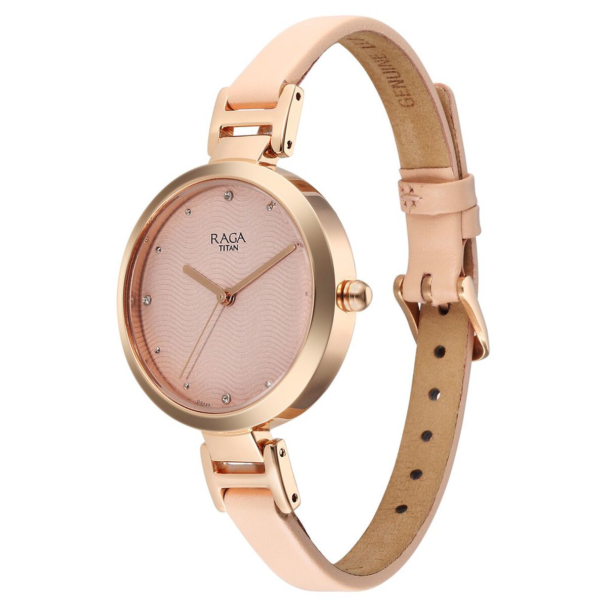 Titan Raga Memoirs Quartz Analog Pink Dial With Pink Color Leather Strap Watch For Women 3