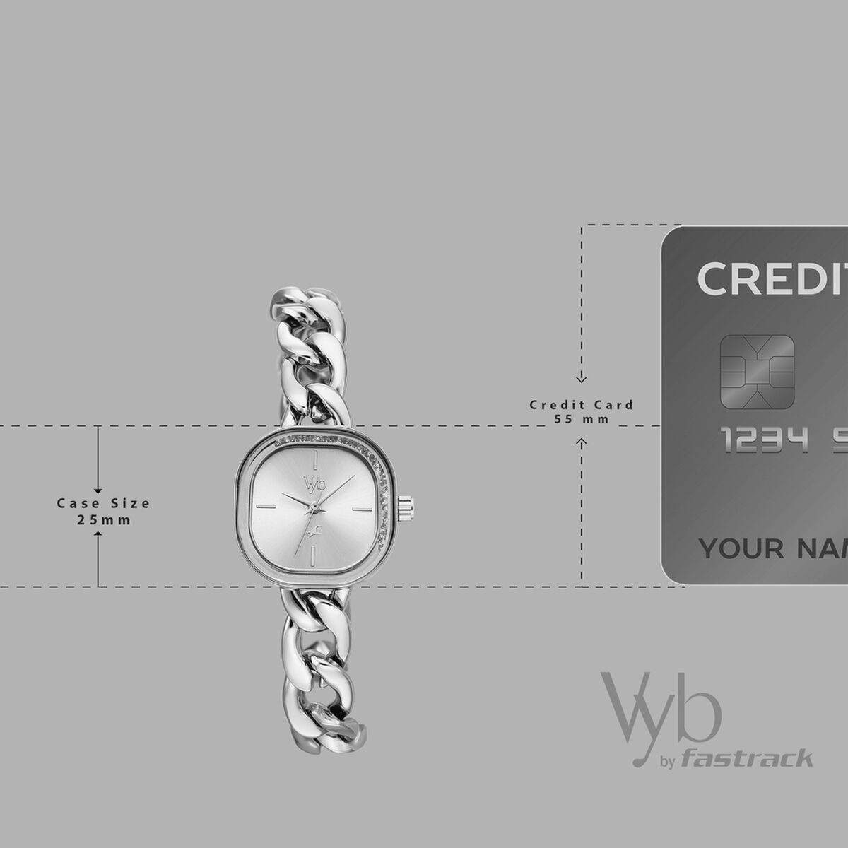 Vyb Starlet By Fastrack Quartz Analog Silver Dial Silver Metal Strap Watch For Girls 4