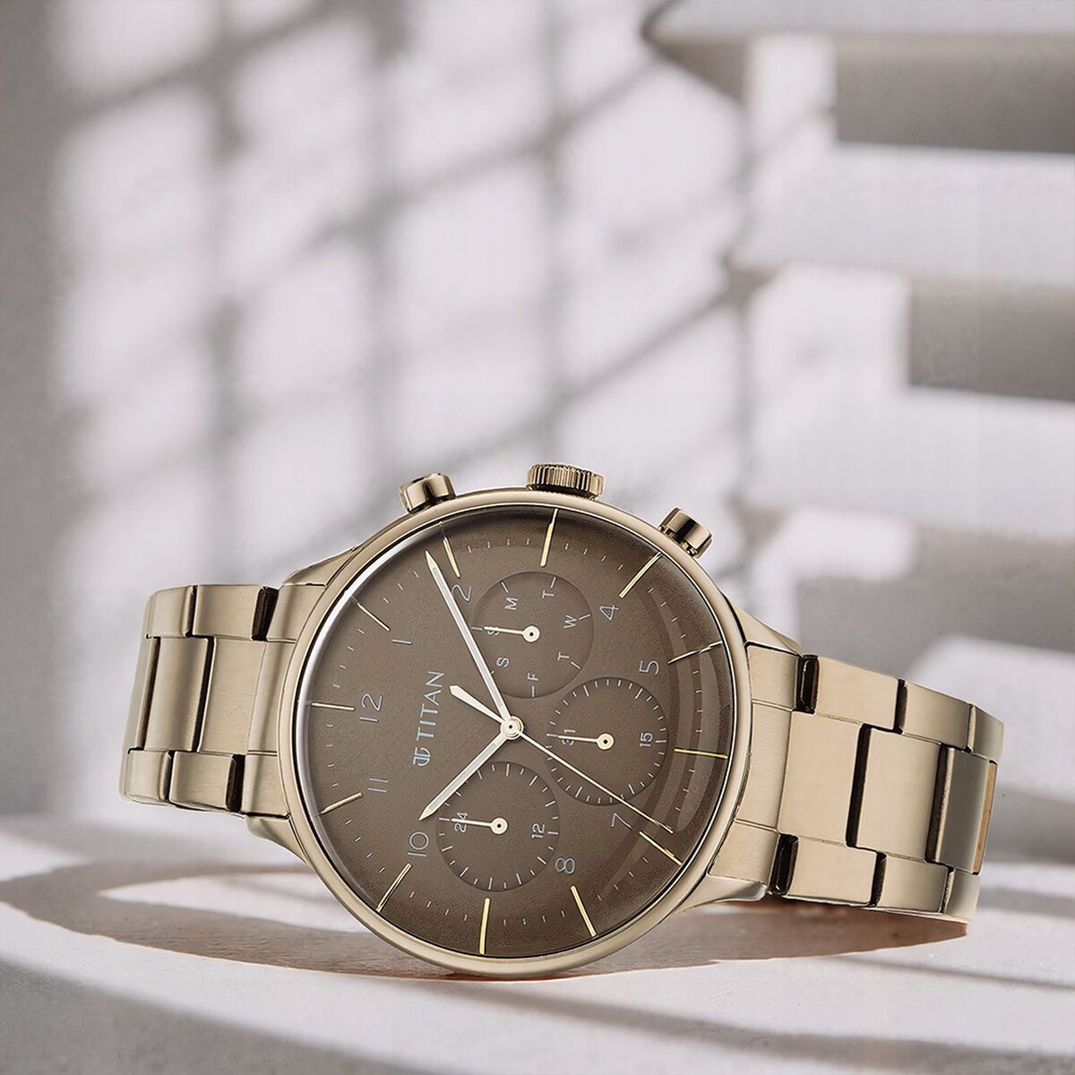 Titan Urban Magic Brown Dial Multial Stainless Steel Strap watch for Men 1