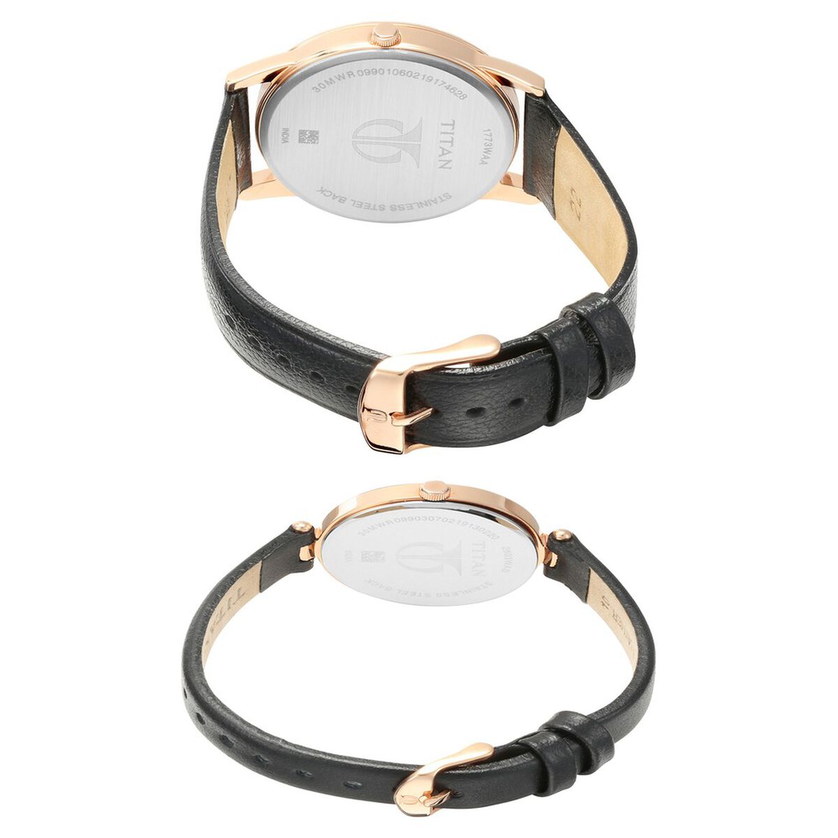 Titan Bandhan Silver Dial Analog Leather Strap watch for Couple 5