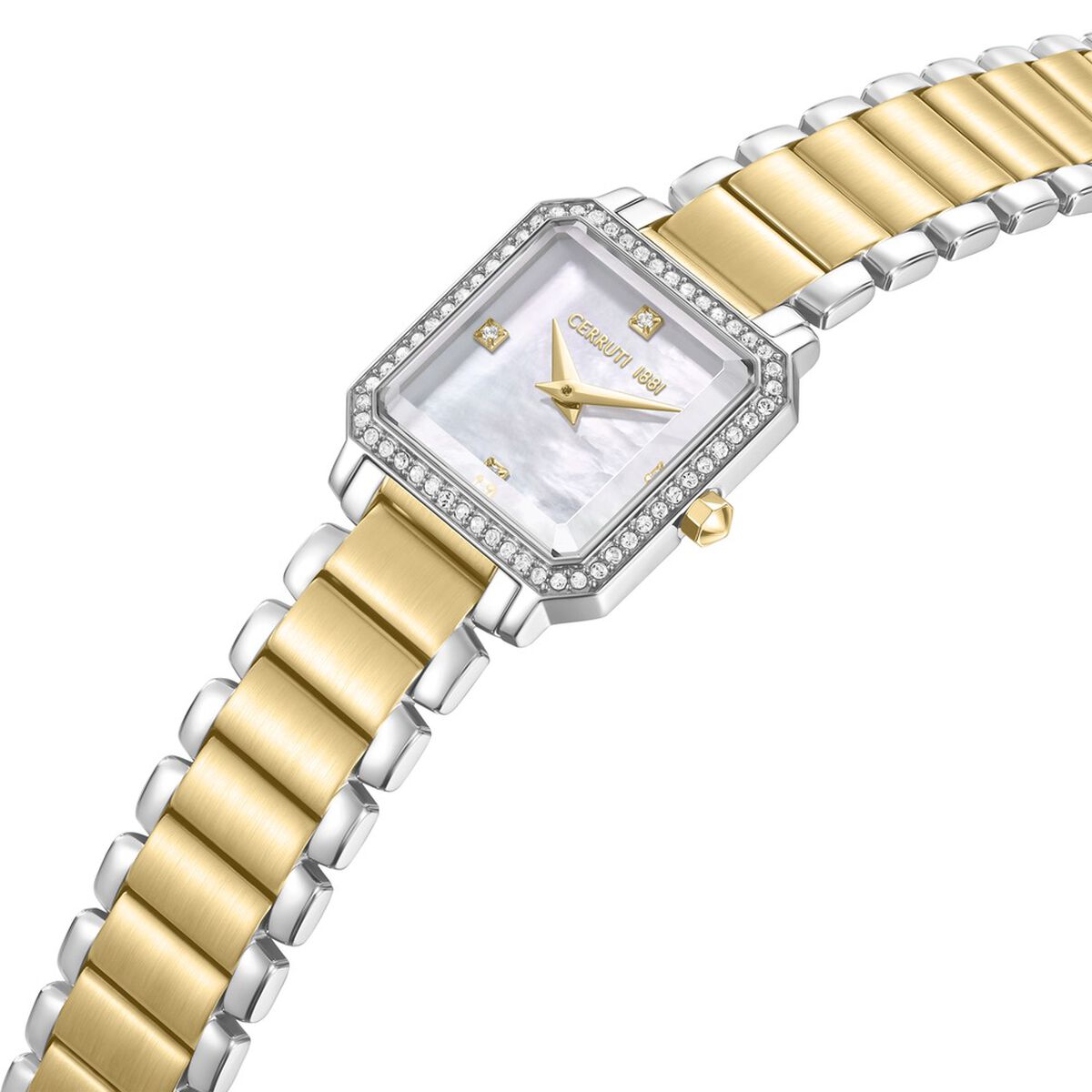 Cerruti 1881 Quartz Analog White Dial Two Toned Colour Stainless Steel Strap Watch For Women 2
