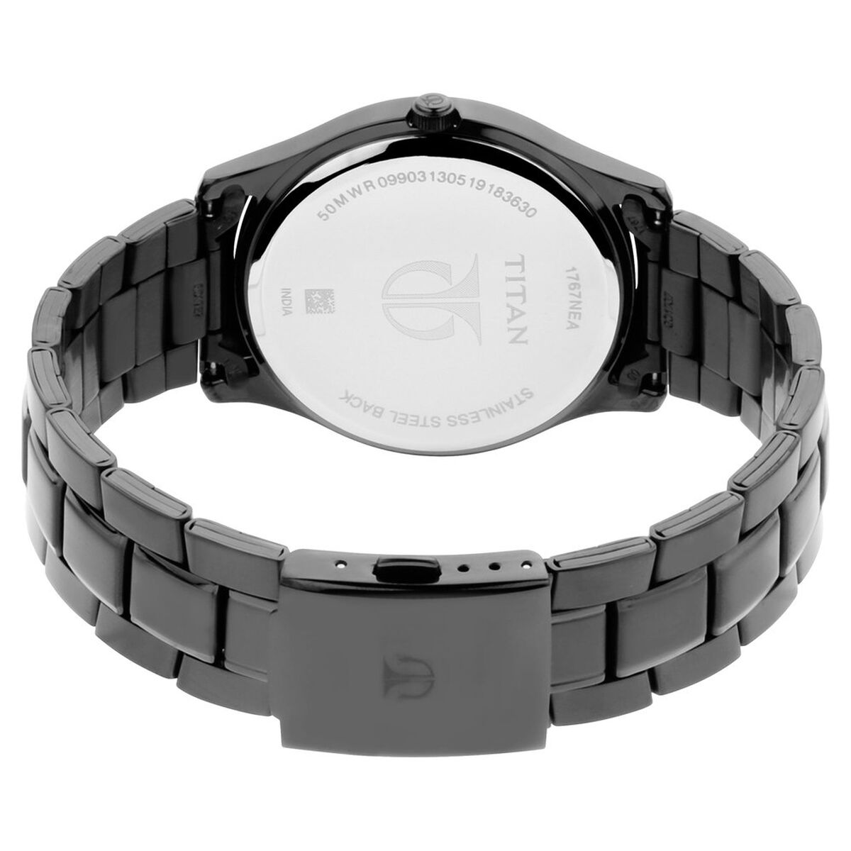 Titan Quartz Analog with Day and Date Black Dial Black Stainless Steel Strap Watch For Men 5