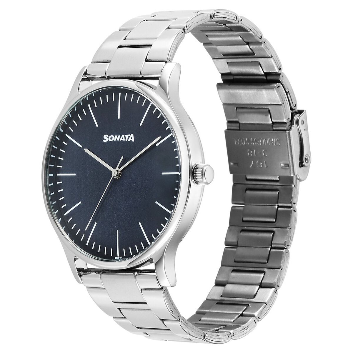 Sonata Aspire Quartz Analog Blue Dial Stainless Steel Strap Watch For Men 3