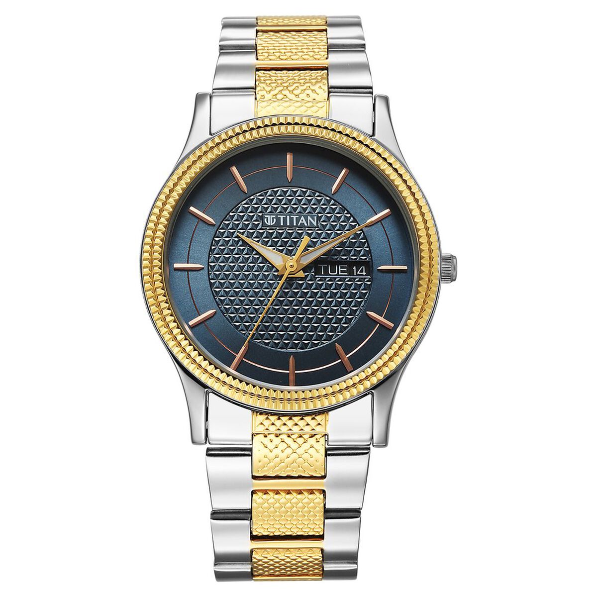 Titan Karishma Wedding Edit Quartz Analog with Day and Date Blue Dial Stainless Steel Strap Watch For Men 2