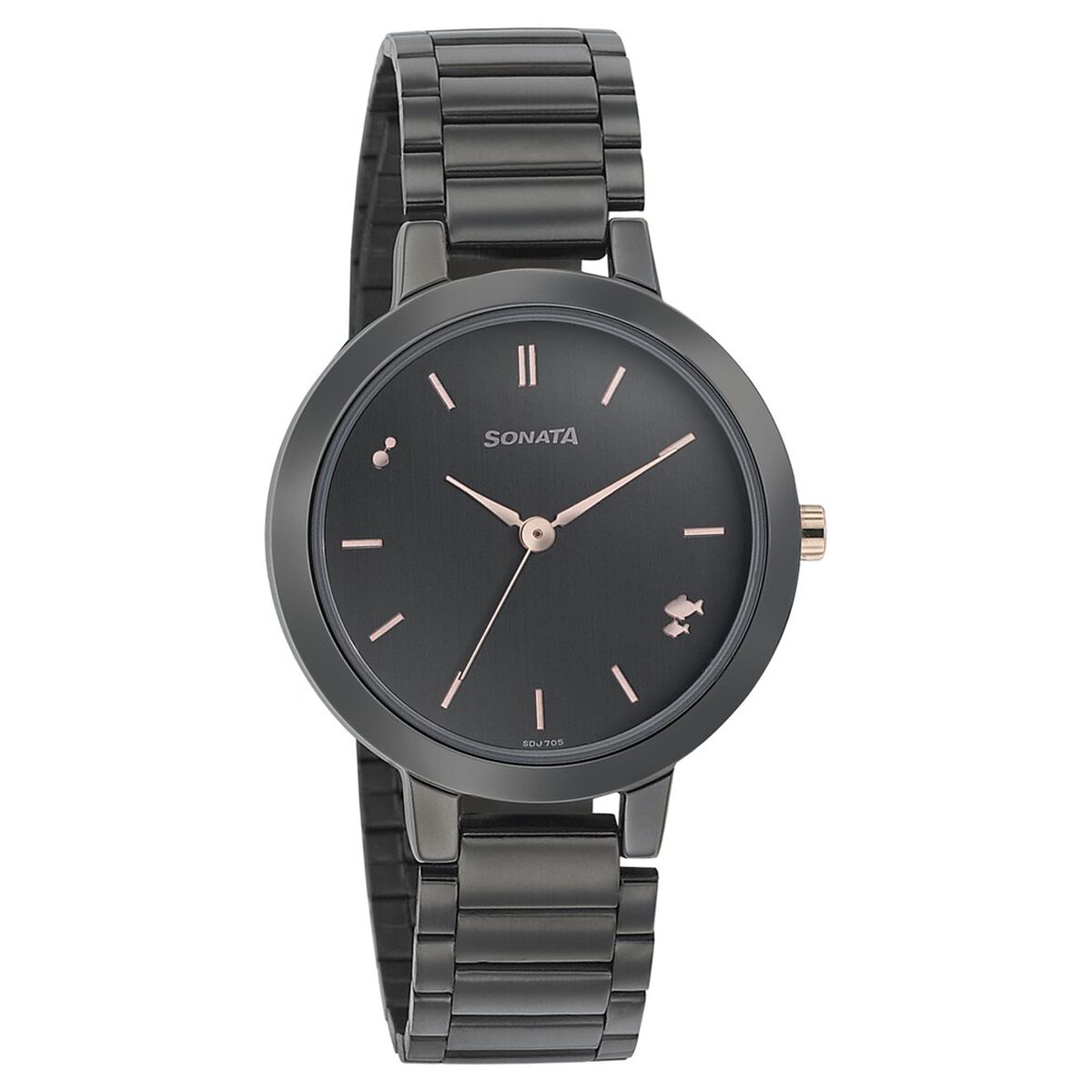 Sonata Play Anthracite Dial Women Watch With Stainless Steel Strap 1