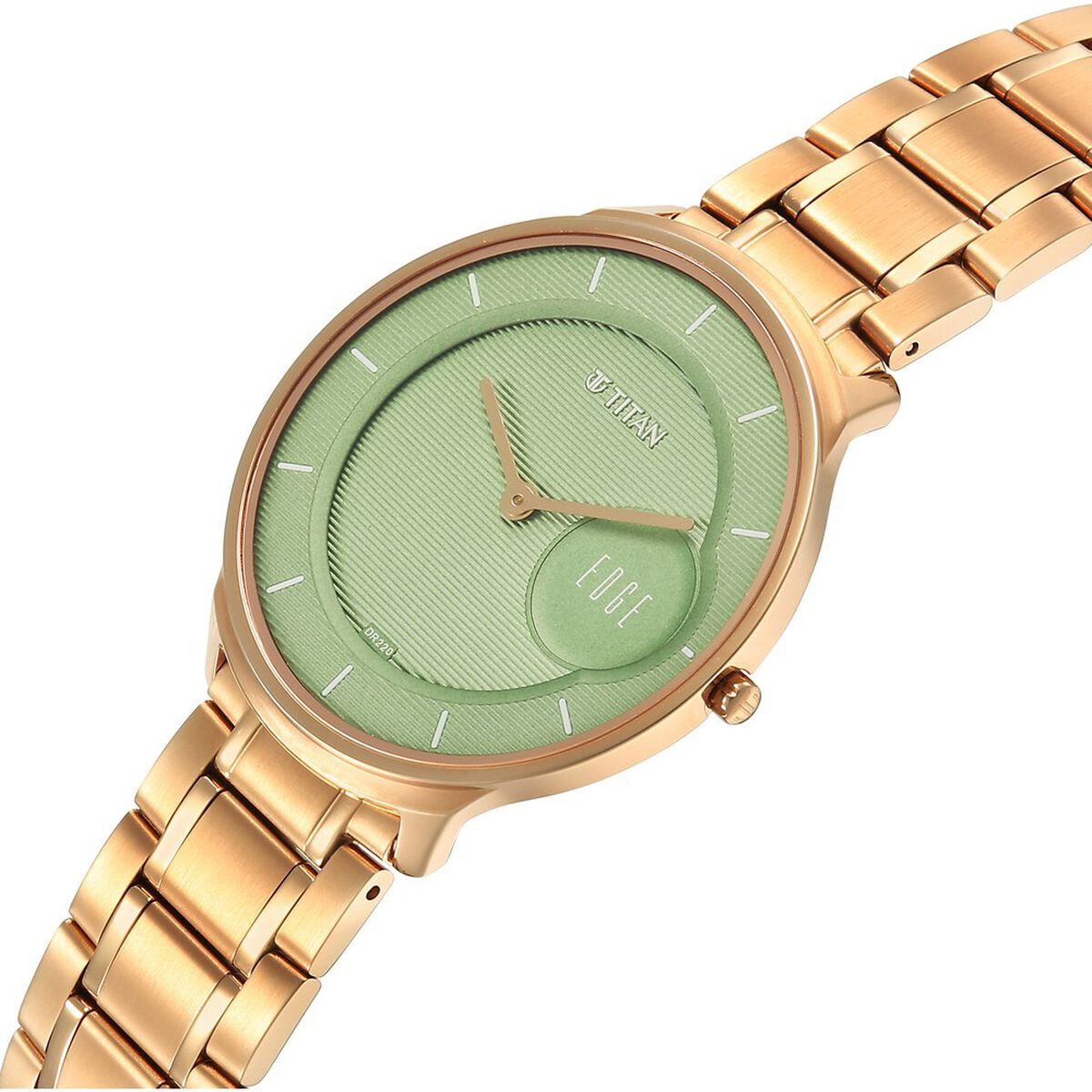 Titan Edge Murals Quartz Analog Green Dial Stainless Steel Strap Watch For Men 3