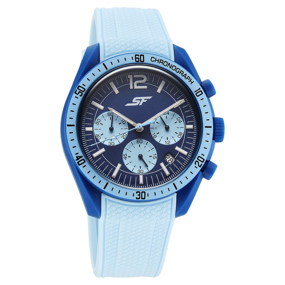 SF Genesis Bold Chronograph Watch for Men with Light Blue Strap 2
