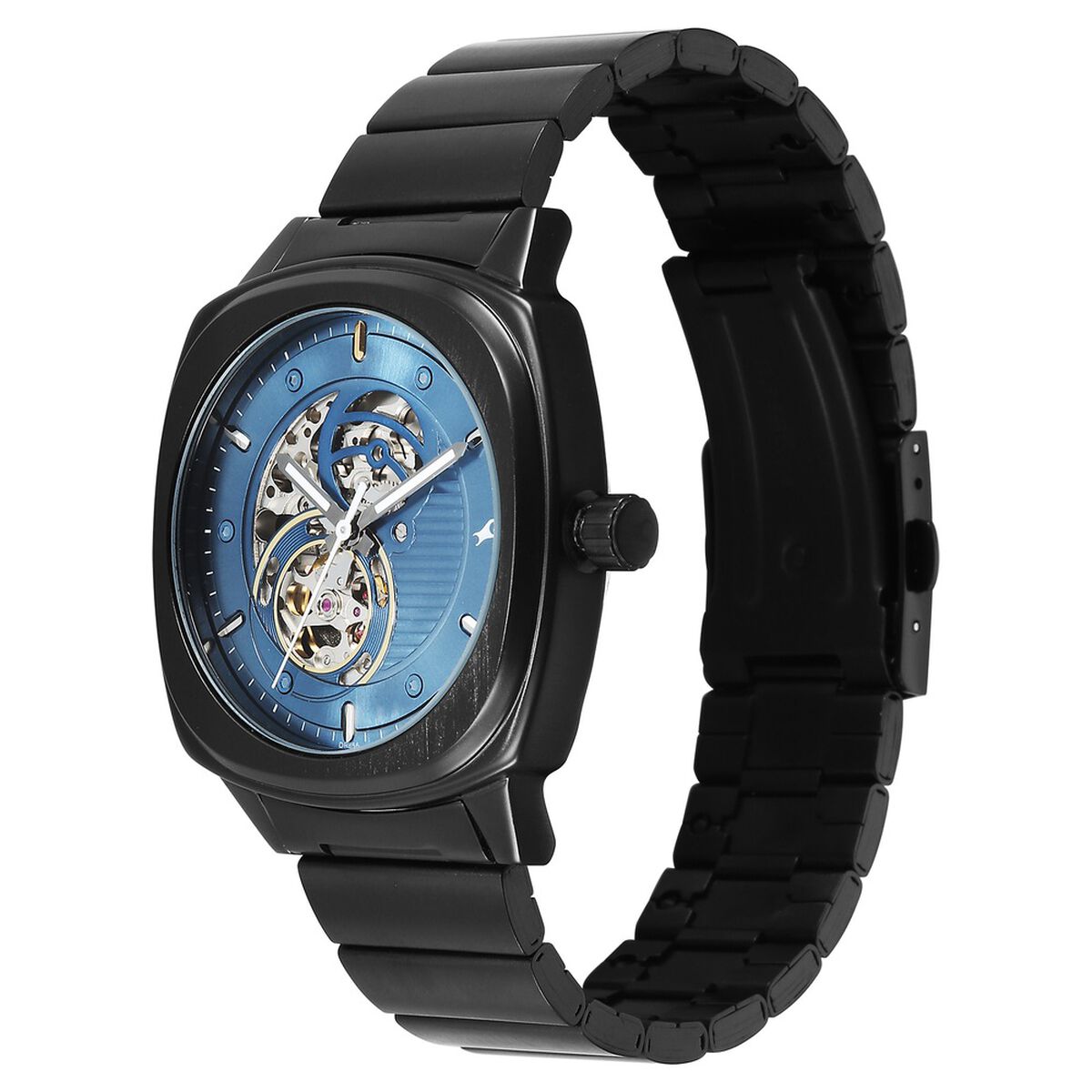 Fastrack Automatics Collection Blue Dial Black Stainless Steel Strap Watch For Guys 3
