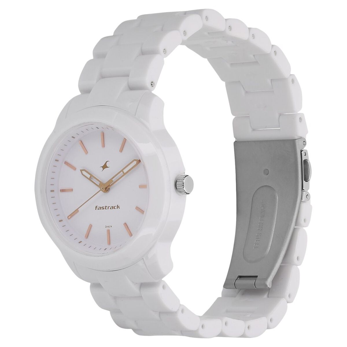 Fastrack Trendies Quartz Analog White Dial Plastic Strap Watch for Girls 2