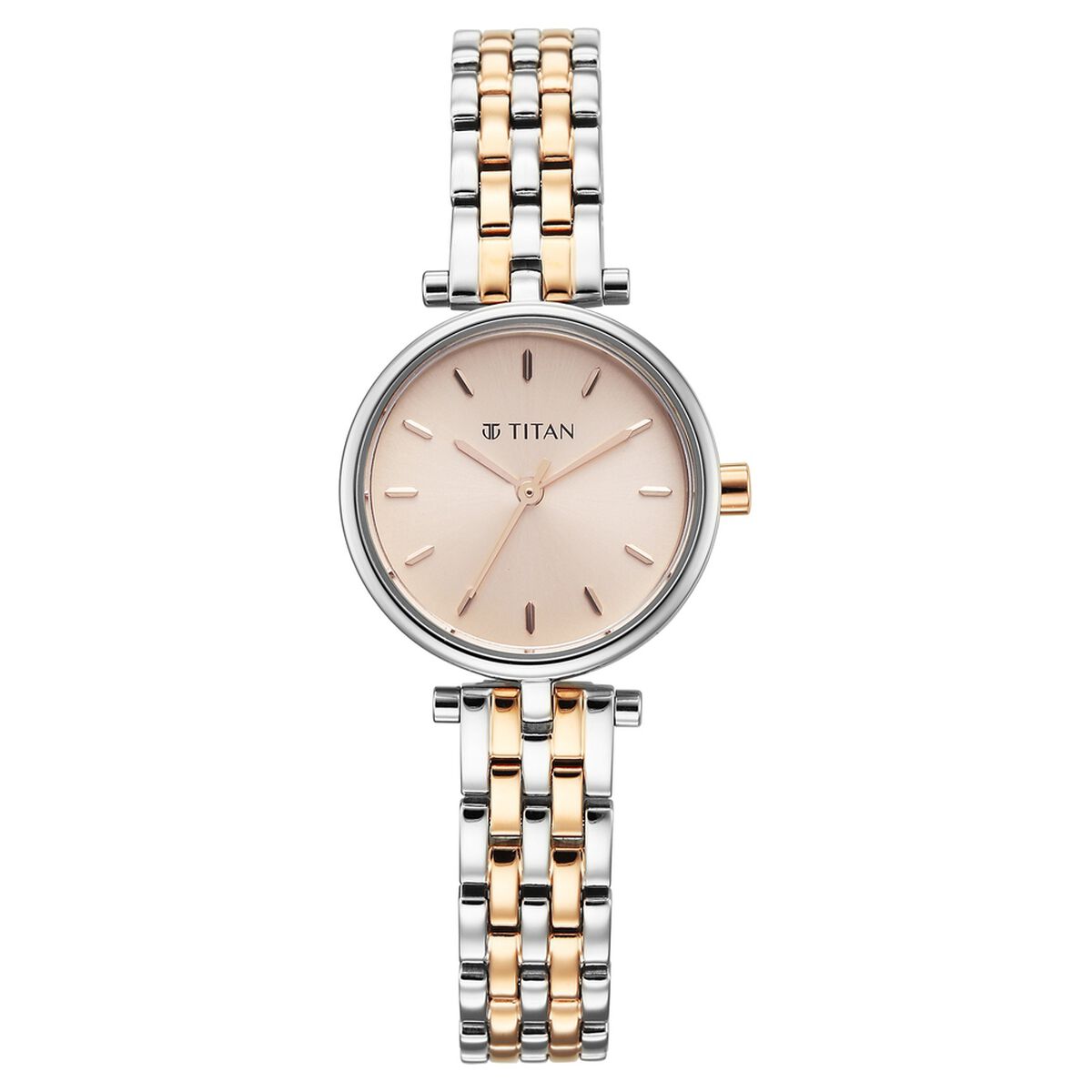 Titan Workday Edit Quartz Analog Pink Dial Two Toned Stainless Steel Strap Watch For Women 1
