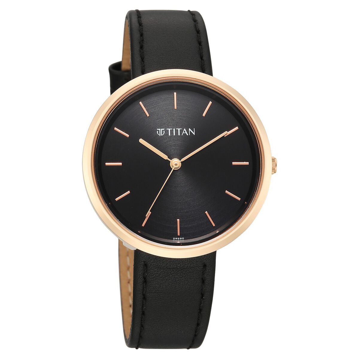 Titan Neo Quartz Analog Black Dial Black Leather Strap Watch For Women 2
