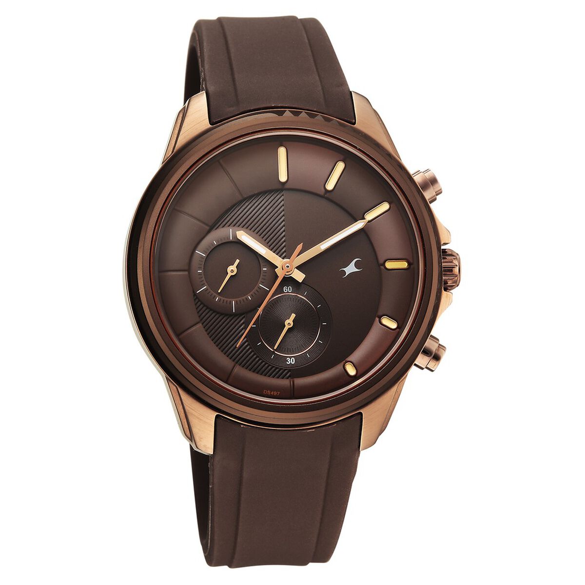 Fastrack Wild Quartz Chronograph Brown Dial Brown Silicone Strap Watch For Guys 5