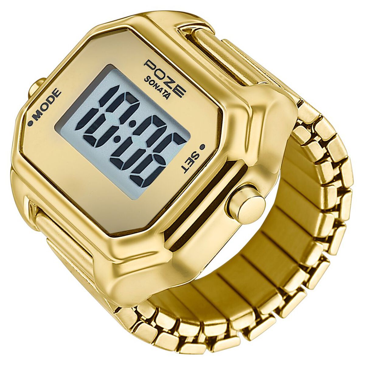 Poze By Sonata Digital Ring Watch With Golden Dial For Women 3