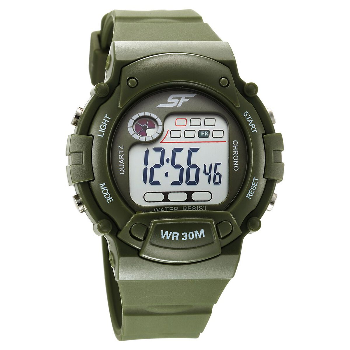 Sonata Digital Dial Green Plastic Strap Watch for Men 1