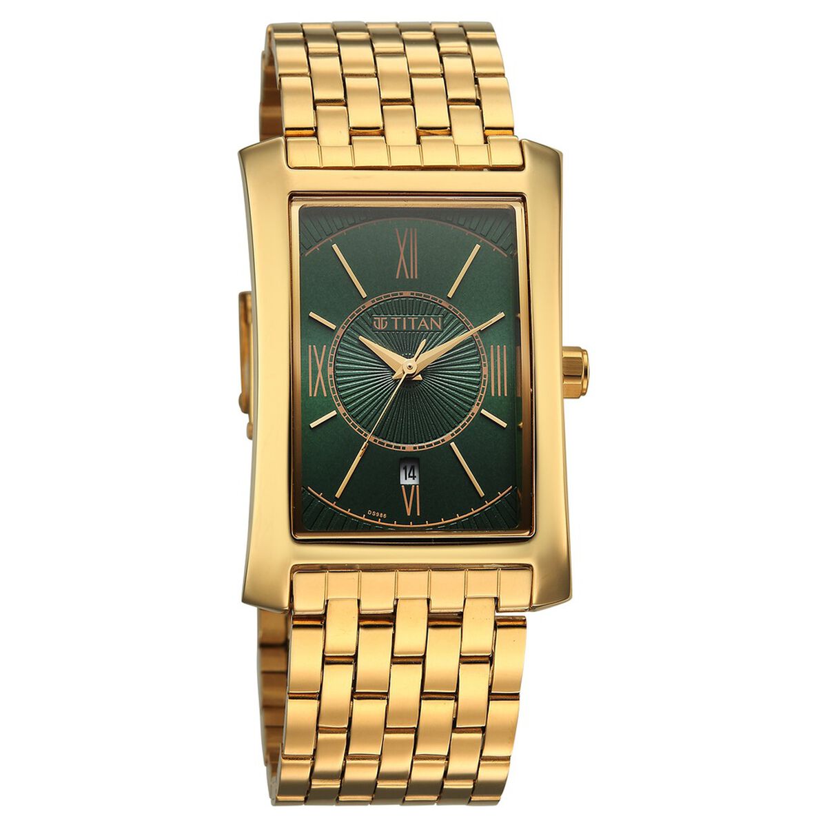 Titan Regalia Allure Analog with Date and Green Dial Yellow Gold Stainless Strap Watch for Men 2