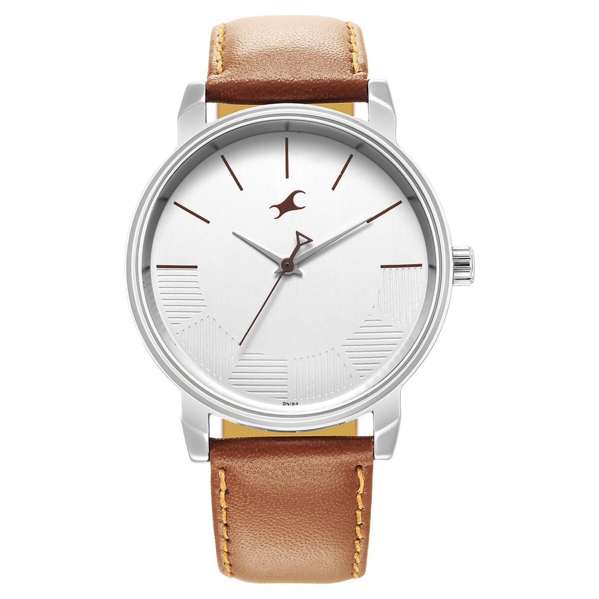 Fastrack Stunners Quartz Analog Silver Dial Leather Strap Watch for Guys 2