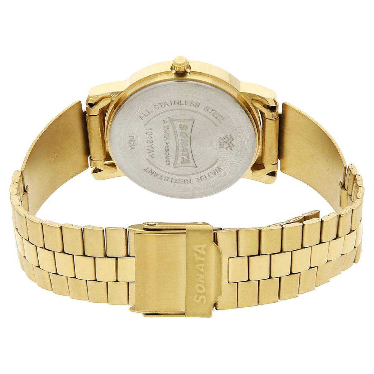 Sonata Quartz Analog Champagne Dial Stainless Steel Strap Watch for Men 4