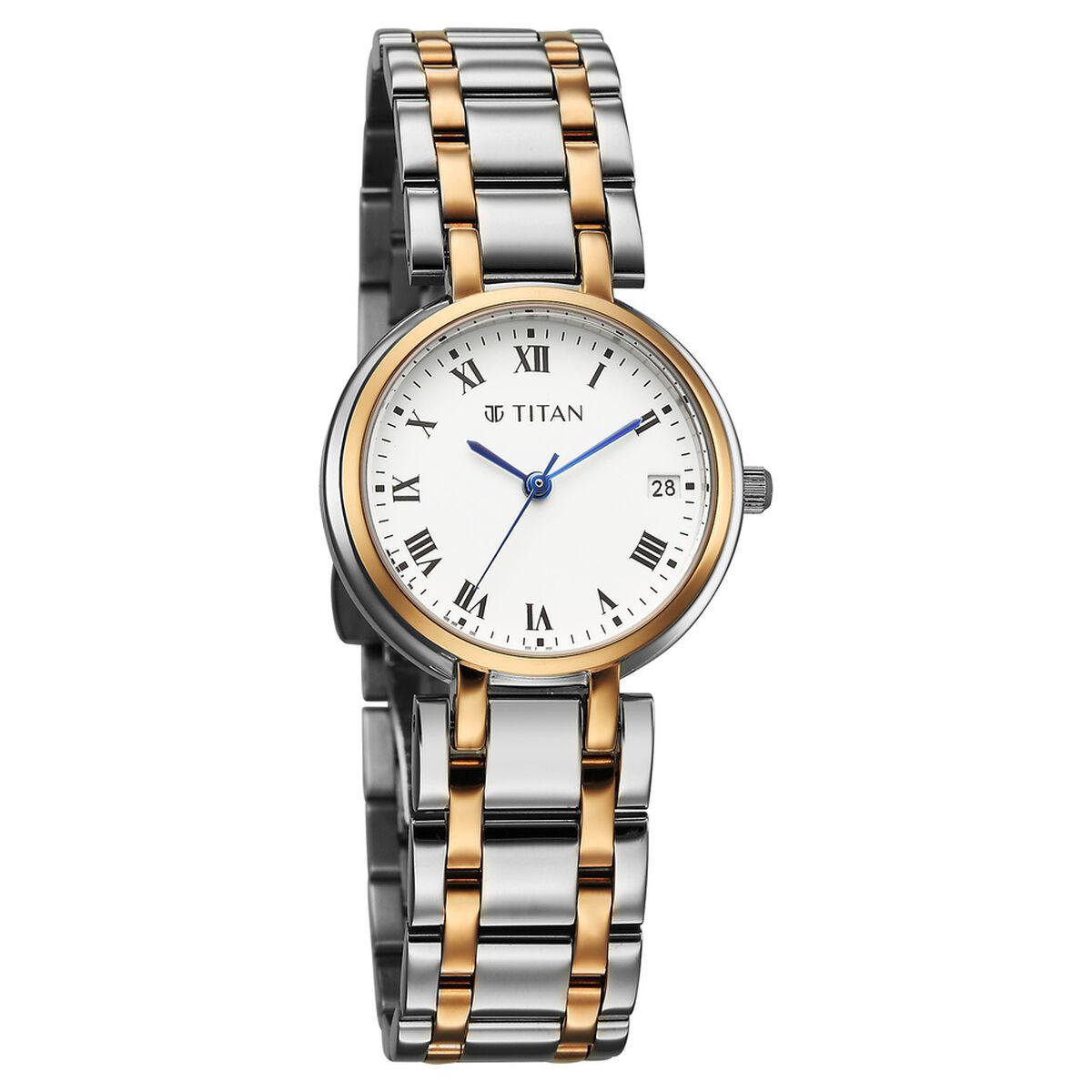 Titan Eminence Workwear Quartz Analog White Dial Two Toned Metal Strap Watch For Women 2