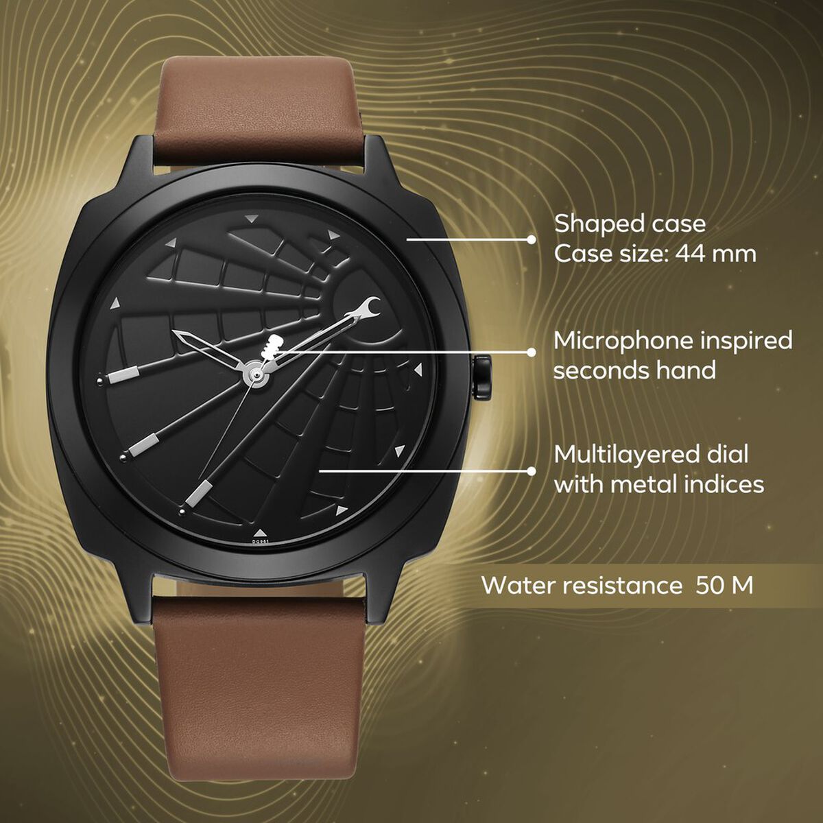 Fastrack Groove Quartz Analog Black Dial Guys Leather Watch 3