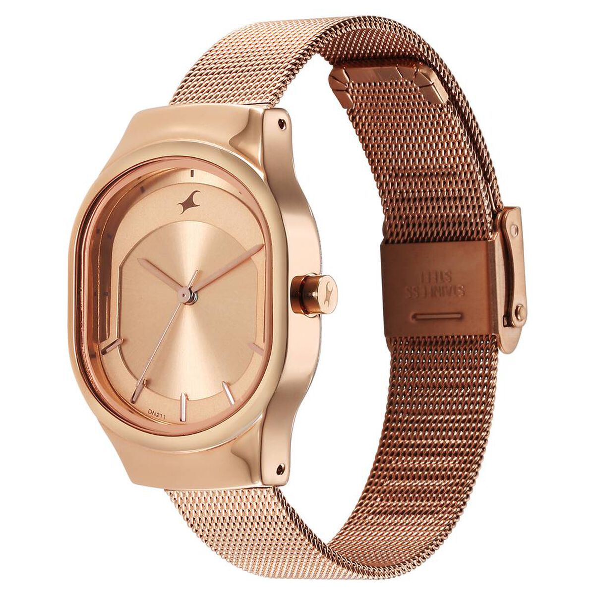 Fastrack Snob X Rose Gold Dial Stainless Steel Strap Watch for Girls 4