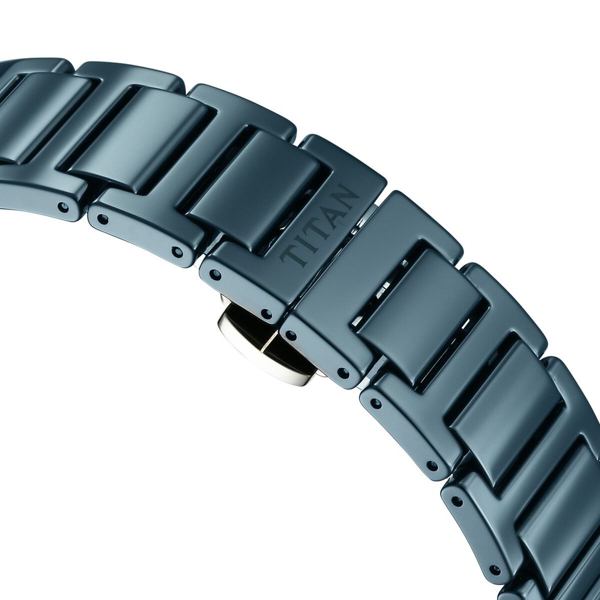 Titan Edge Ceramic Quartz in Glossy Electric Blue Dial Watch for Men 5