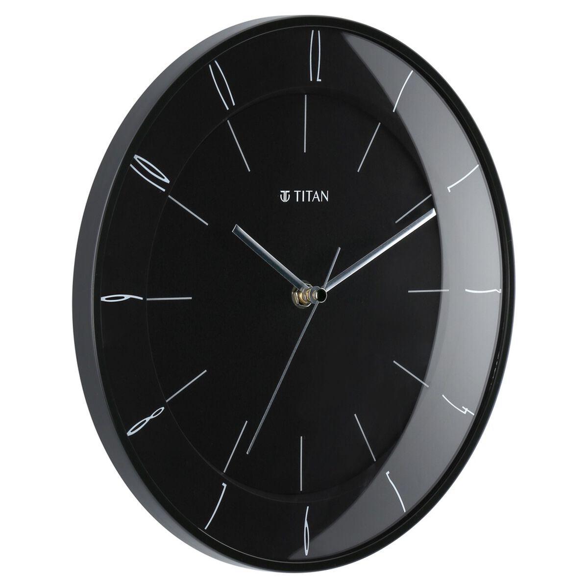 Titan Contemporary Black Wall Clock with Domed Glass - 27 cm x 27 cm (Small) 3