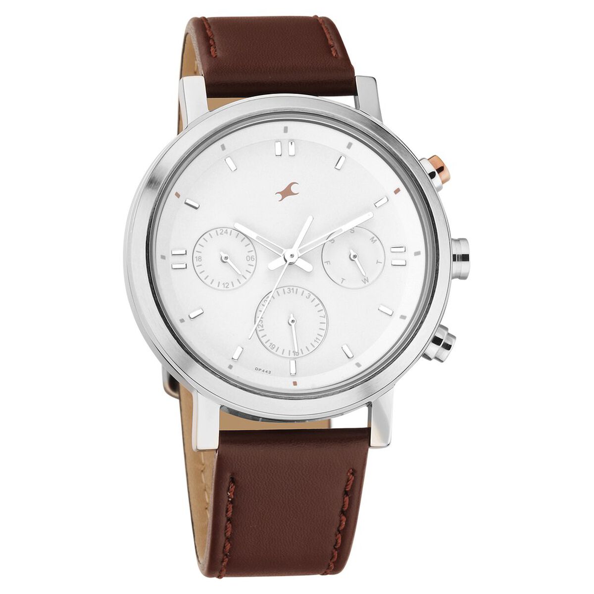 Fastrack Tick Tock Quartz Analog White dial Leather Strap Watch for Guys 2