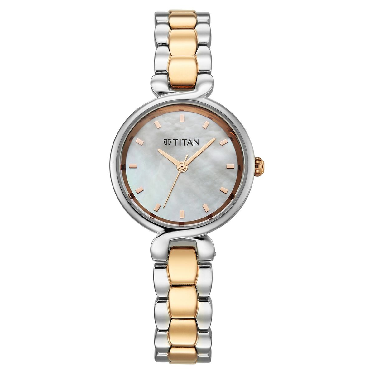 Titan Workday Edit Quartz Analog Mother Of Pearl Dial Two Toned Stainless Steel Strap Watch For Women 1
