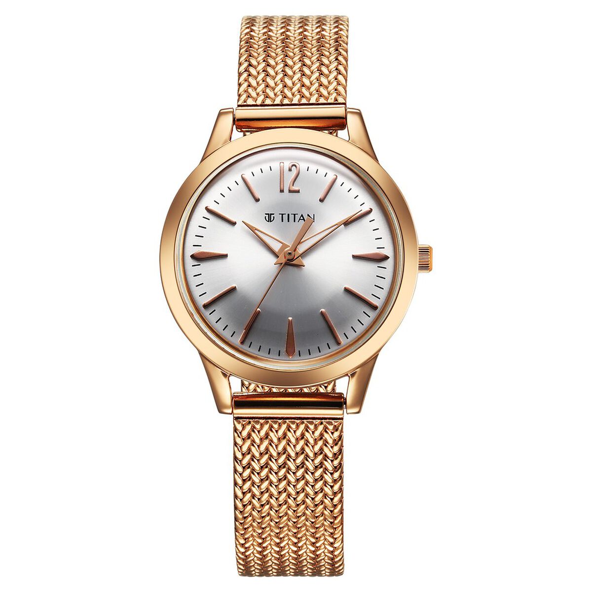 Titan Titan Timeless Urban Quartz Analog Silver Dial Metal Strap Watch For Women 1